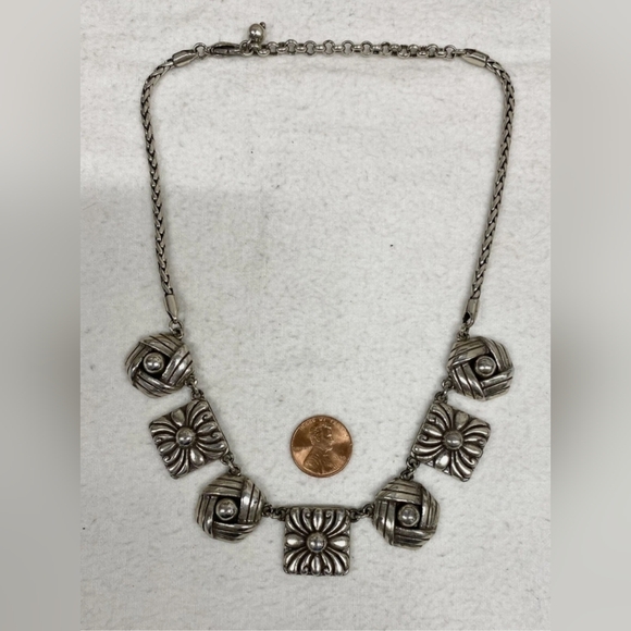 Brighton Jewelry - Vintage Brighton Silvertone Statement Necklace 18” Long